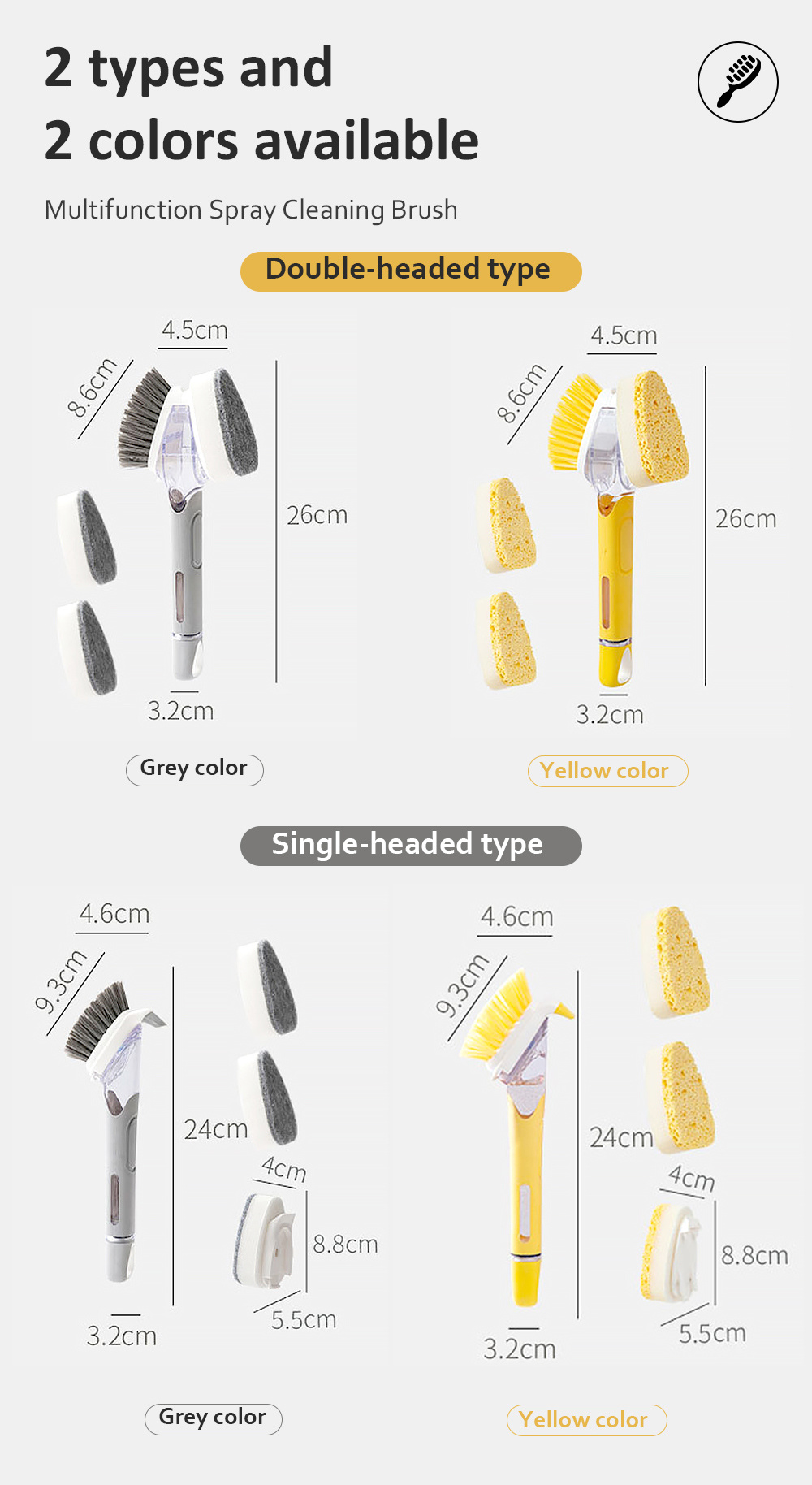 Multifunction Spray Cleaning Refillable Brush-7